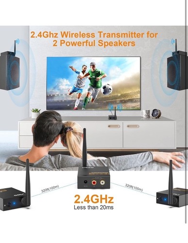 YMOO 3 in 1 2.4Ghz Wireless Audio Transmitter and Receiver - Afbeelding 3 van 12