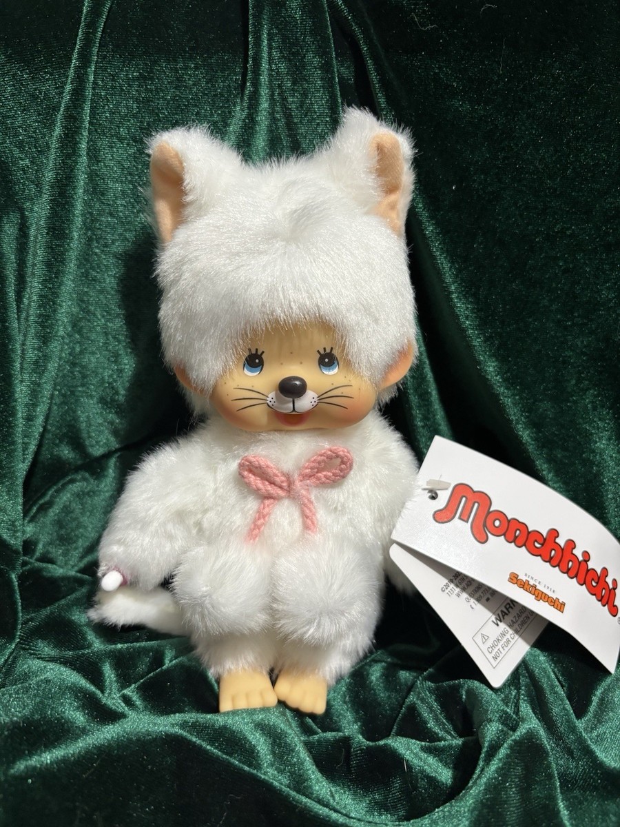 海外限定 モンチッチ Animal Monchhichi White Cat 猫 海外限定 20cm