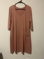 J. Jill Pure Jill Womens Easy Knit Seamed Dress 3/4 Sleeve Salmon Size Small