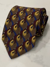 Vintage Cambridge Classics Retro Paisley Italian Silk Tie 59 x 3.75 Made in USA