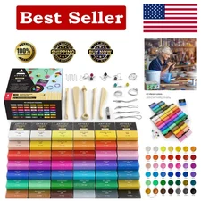 Artistry Unleashed: 42-Color Polymer Clay Kit with 5 Sculpting Tools & Findings