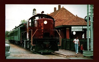 Van Buren Arkansas Old Frisco Depot A&M Railroad Excursion Train Postcard 1995