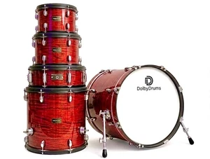 Dolby E Drum Shell Pack RED WOOD Kick Snare Tom for Roland Alesis Lemon