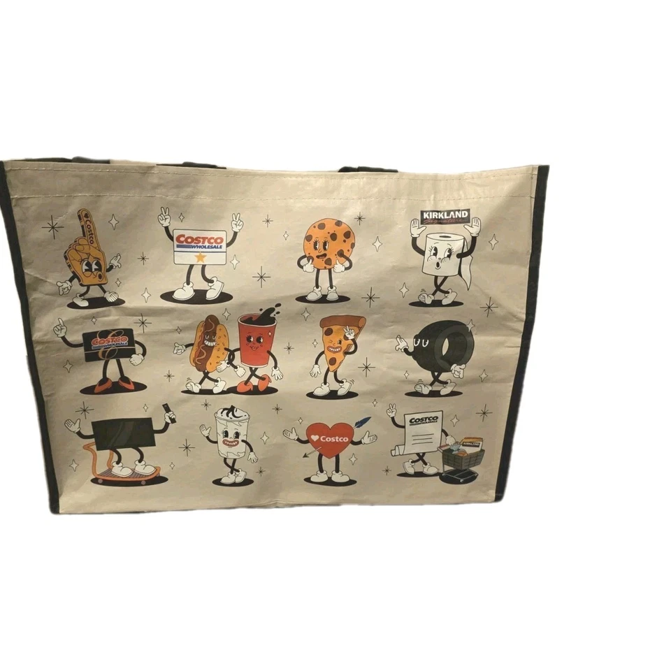 Costco Bolsas de Compras Reutilizables Paquete de 4 Retro Mascota 20x14x11.5 Bolso de Compras Nuevo  Foto 2 de 4