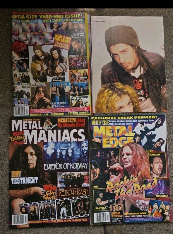 Magazine LOT of 3. Metal Edge Ozzy March 1996 & July 1997.   METAL MANIACS 1997 