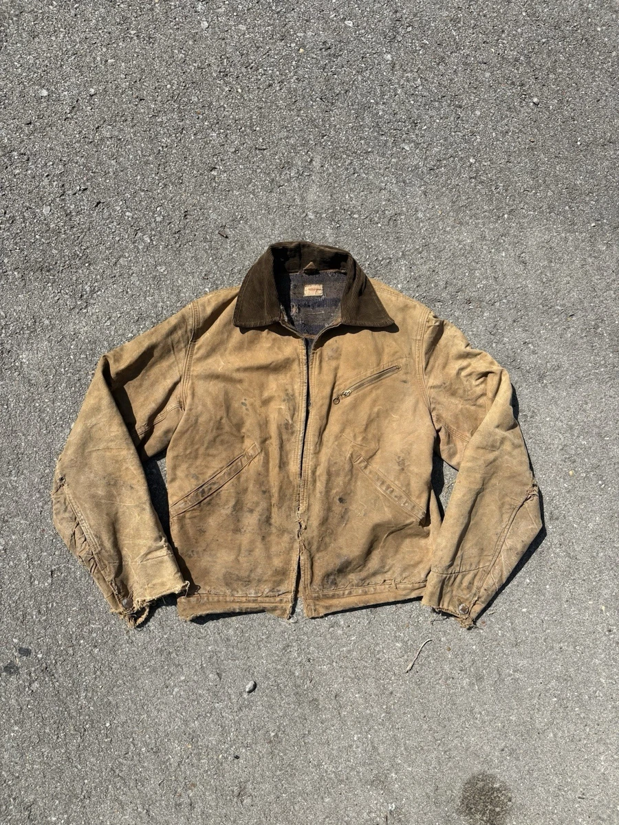 【希少vintage】1950s GPO vintage work coat Vintage 70s 80s Red Kap Jacket Heavy Work Coat Blue Zip USA Men's