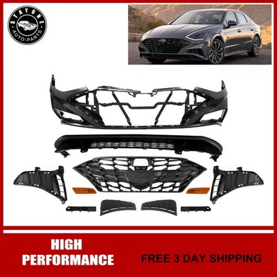 For 2020-2023 Hyundai Sonata SEL Front Bumper Cover Grille Kit W/O Sensor Holes