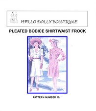 4375 Shirt waist 1940's Frock Fashion Doll Pattern You choose your size