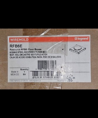Legrand Wiremold RFB6E Recessed Floor Box 6 Gang