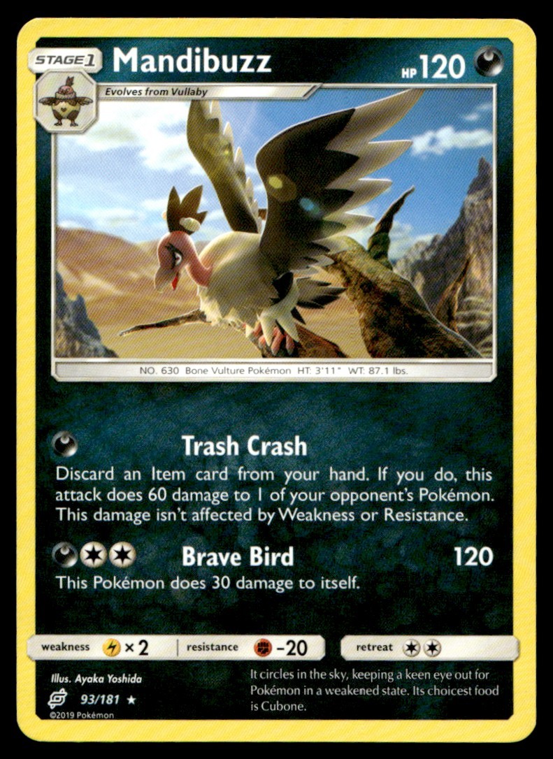 Mandibuzz 93/181 Rare Team Up Pokemon Moderately Played
