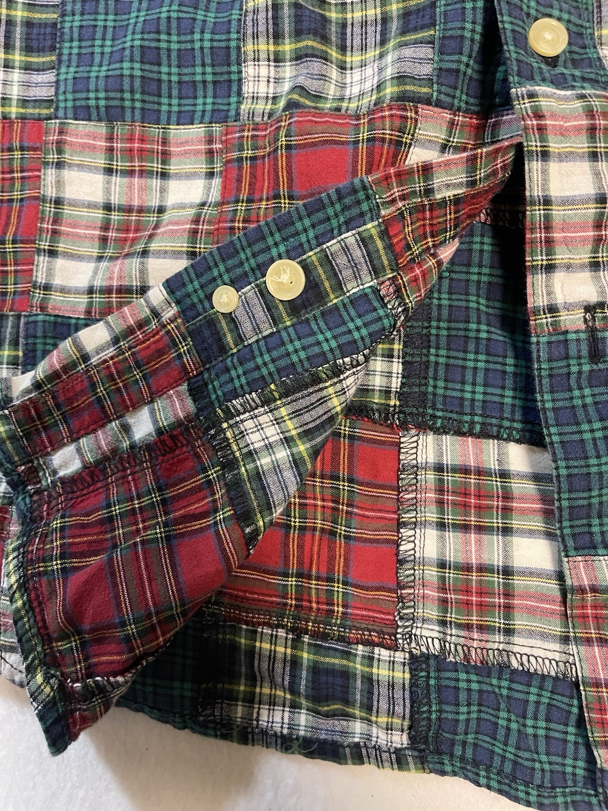 ORVIS- PATCHWORK PATTERN- LONG SLEEVE -BUTTON DOW… - image 8