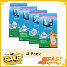  4 pack Fresh Step Non-Clumping Multi-Cat Premium Clay Cat Litter 14 lb