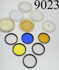 Lot of 6 55mm Lens Filters Tiffen Vivitar Skylight Yellow Blue Orange Sky 1A