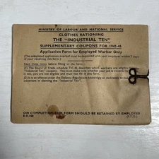 WW2 Clothes Rationing Supplementary Declaration Forms 1945-46 Brewery Workers