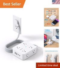 Home Office Power Strip with 8 Outlets  Smart Charging - 1080J Surge Protection