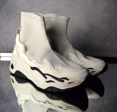 RARE Just Cavalli ''Hybrid Knit'' Sock Sneakers White/Black Size 12(45EU) Roberto