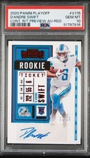 2020Panini D'ANDRE SWIFT CONTENDERS RC TICKET RED 20/23,AUTO PSA 10,POP 4, RARE!