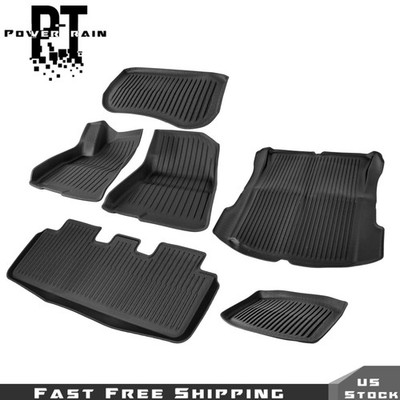 For Tesla Model 3 2017 2018 19-2023 6PCS Floor Mats&Cargo Liner All Weather TPE