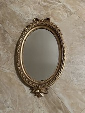 Vintage Home Interiors Oval Mirror Rose Floral Frame Wall Decor Made In Usa Gift