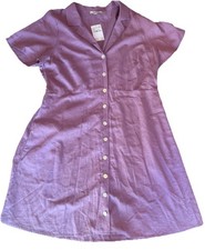 NWT Madewell Plus Kacie Mini Shirtdress -Size 16W -Antique Purple -Linen blend