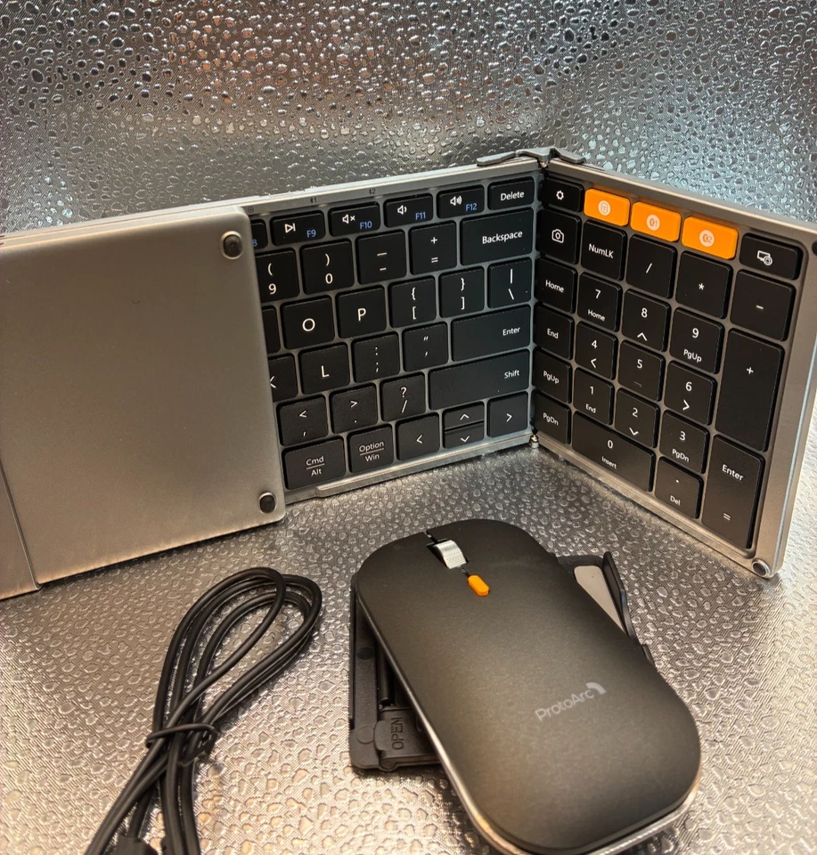 ProtoArc Teclado y Ratón Plegable, XKM01 Teclado Inalámbrico Plegable Mouse Peine Foto 4 de 4