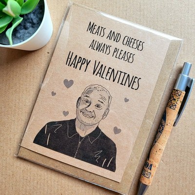 Bob Mortimer Valentinstag Karte - Fleisch und Käse gefällt immer