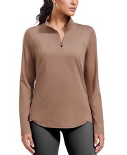 Gym Shirts for Women Long Sleeve Workout Tops Quarter Zip Hiking Shirt Sun Pr...