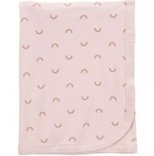 NWT Carters Purely Soft Pink Rainbow Thin Stretchy Swaddling Baby Girl Blanket