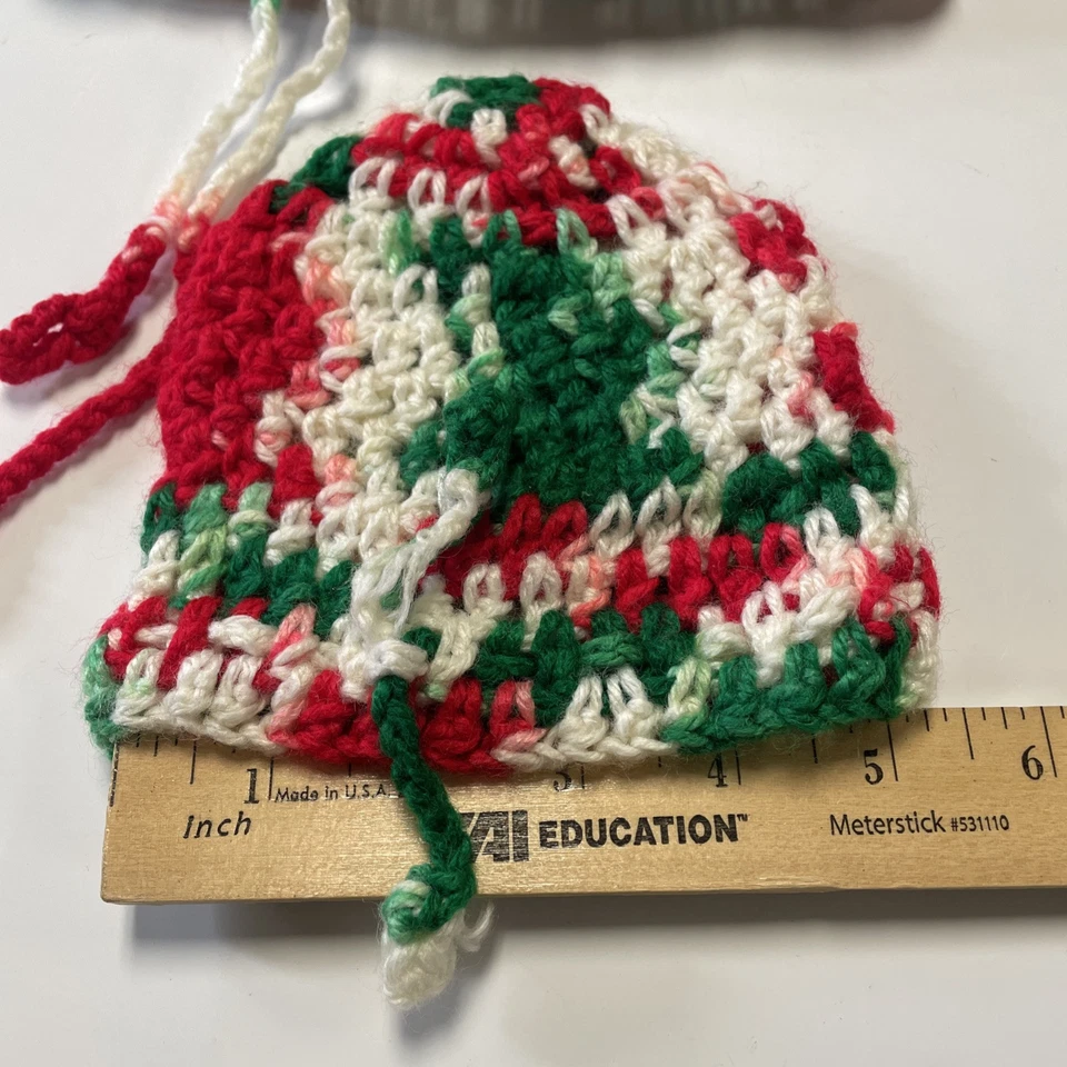 Gorro Ganchillo Sombreros Abuela Hecho a Mano Mamá Bebé A Juego Colores Navidad Rojo Verde Foto 3 de 4