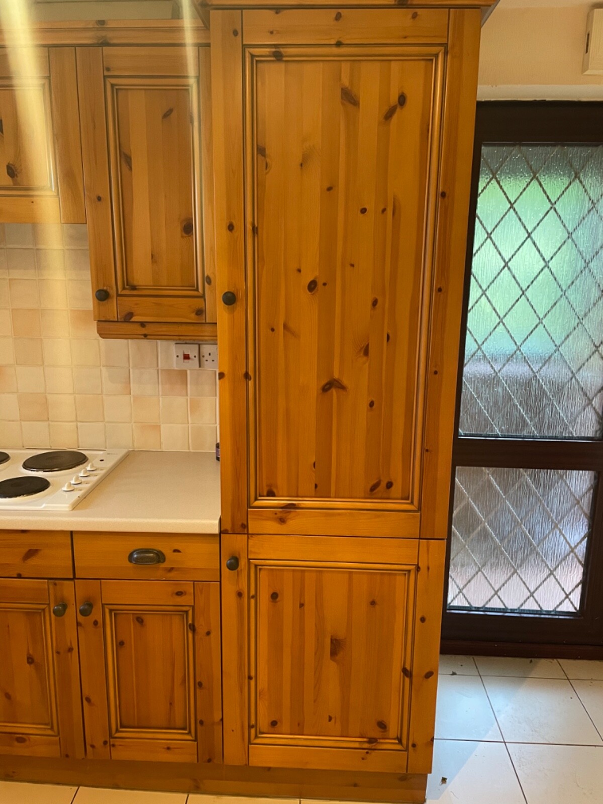 Solid wood kitchen units used but lovely condition. eBay