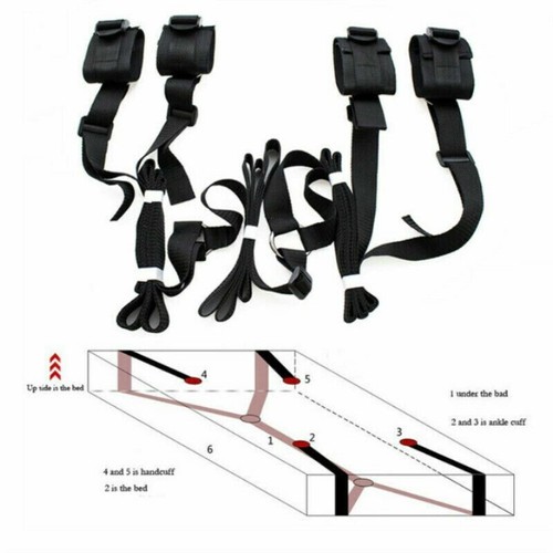 Fesseln Set Bondage Hand Fuß Fessel Bett Fesselset Handfesseln Fußfesseln DE - Bild 2 von 3