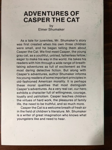 Adventures Of Casper the Cat by Elmer Shumaker - 1987 illustrated paperback - Picture 6 of 6