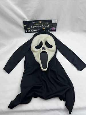 VINTAGE EASTER UNLIMITED FUN WORLD GHOST FACE MASK SCREAM GLOWS 1997 NWT NOS