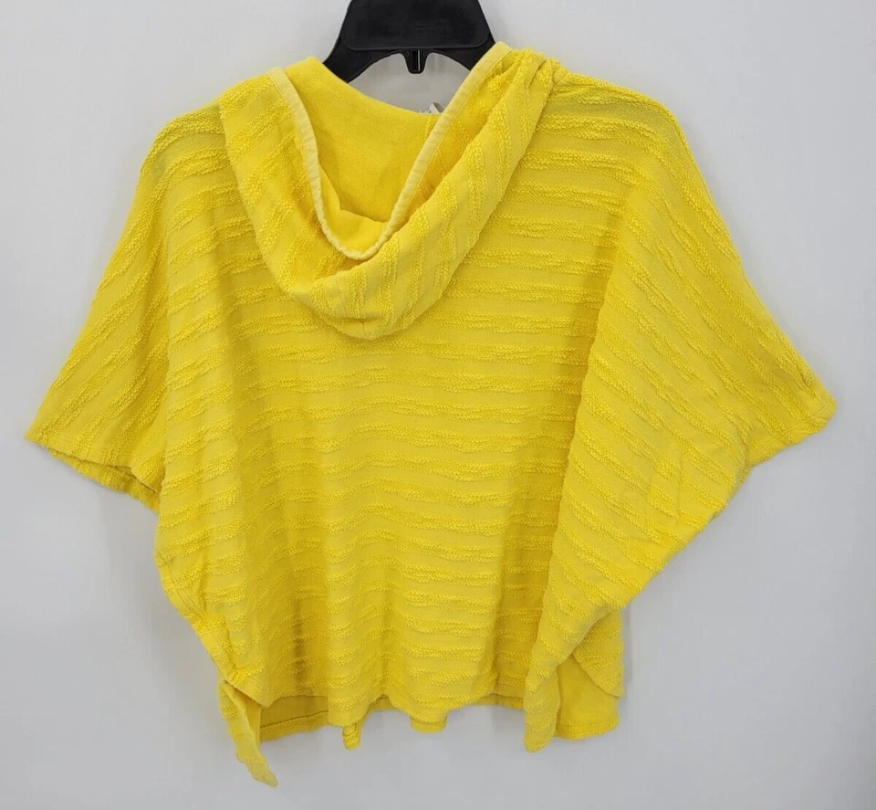 Janie and Jack Natación Cubre Niñas 10 Amarillo Texturizado Rayas Terry Con Capucha Playa Foto 2 de 4