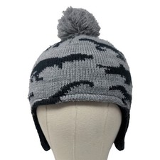 Unbranded Boy's Knit Beanie Hat Cap Multicolor Ear Flaps Dinosaur Pattern