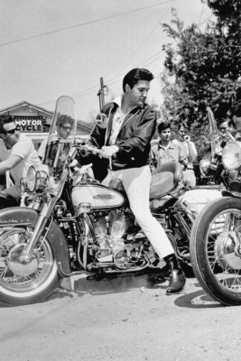 Berühmter Sänger Elvis Presley Harley Davidson Motorrad Druck 4x6 Foto