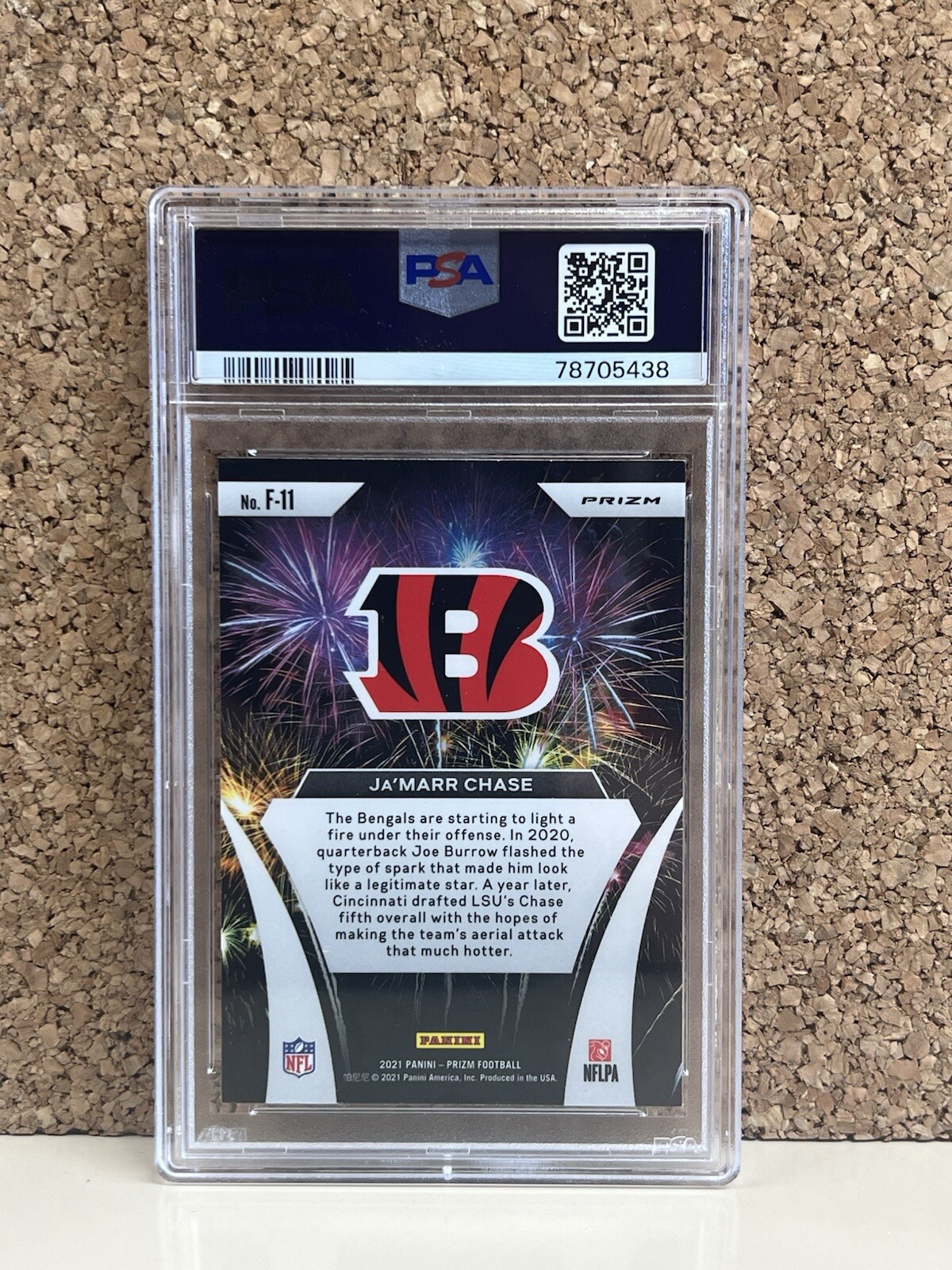 Ja’Marr Chase 2021 Prizm Green Fireworks Bengals Rookie PSA 9 MINT