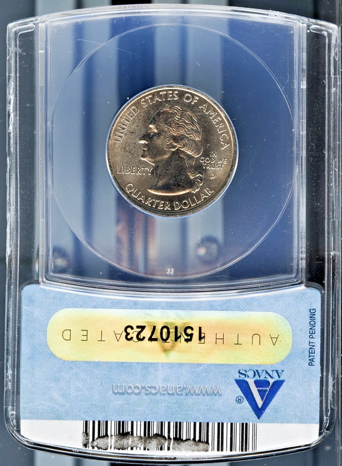 2000-D 25c New Hampshire State Quarter MS 66 ANACS # 1510723 + Bonus - Image 2 of 2