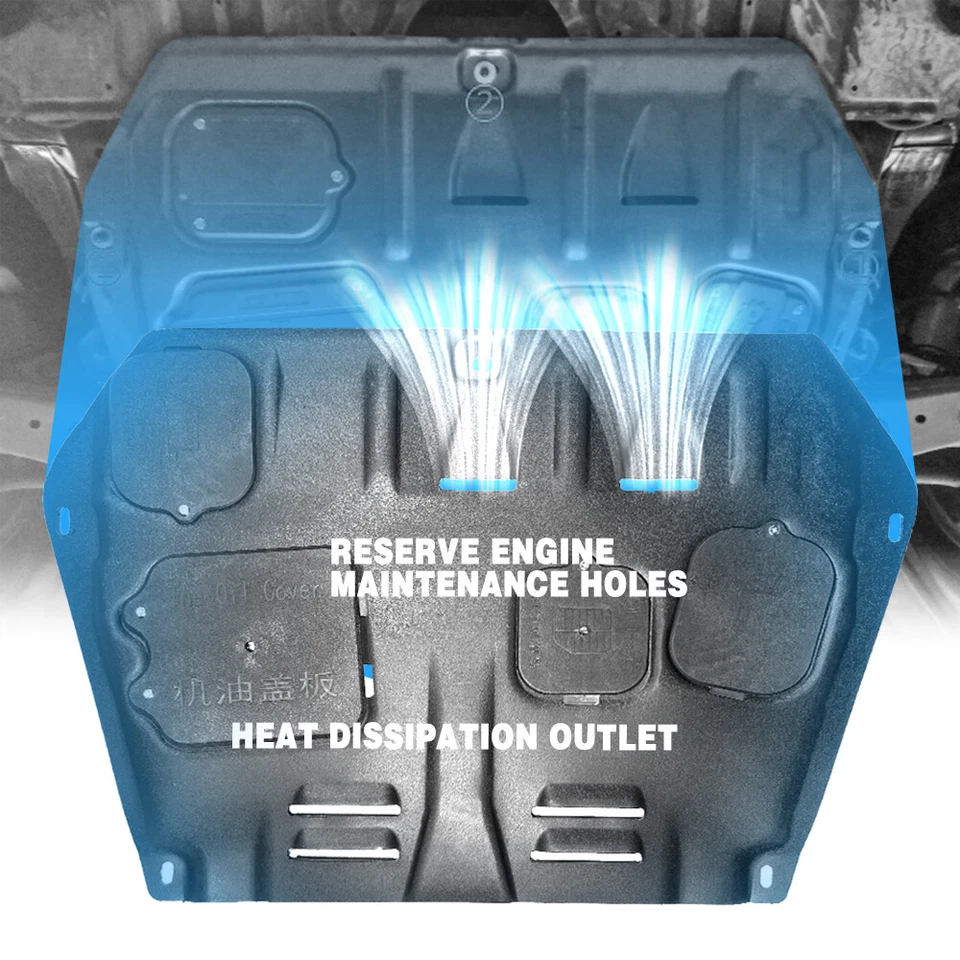 For Toyota Camry 2012-2017 Front Engine Under Cover Splash Shield Guards Black - Image 2 of 4