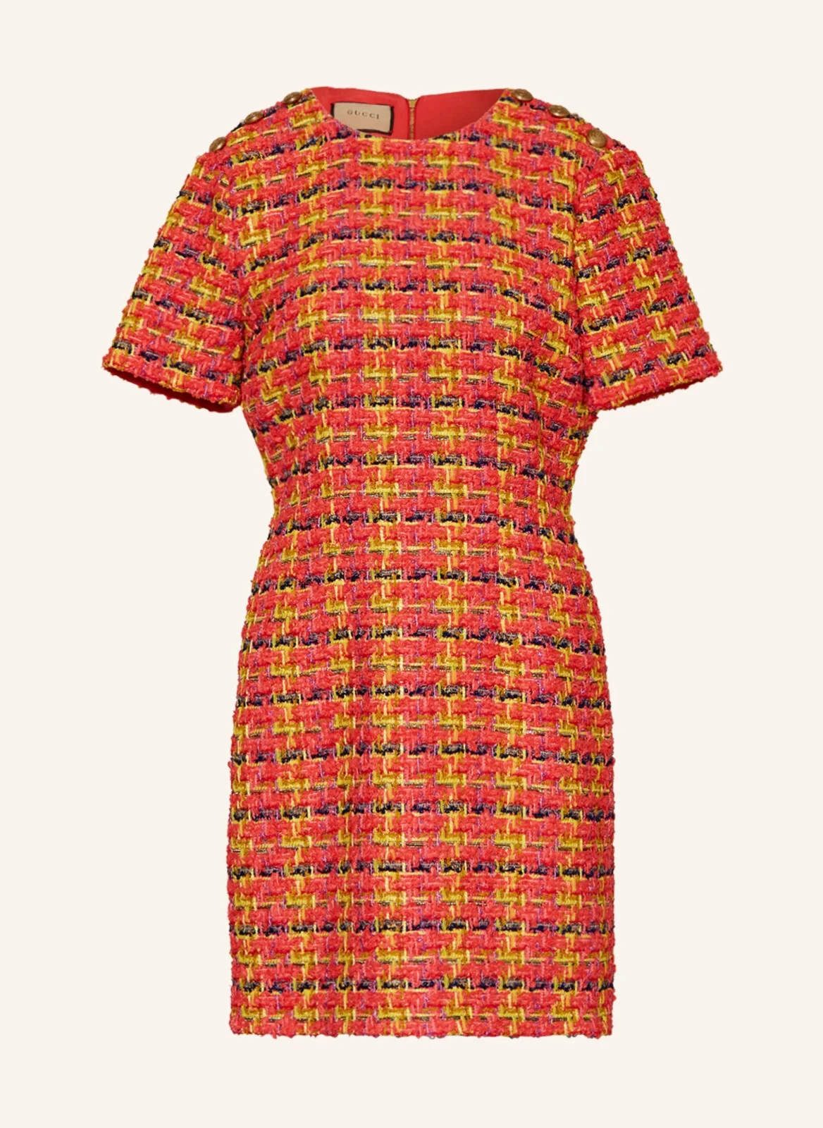 Mini robe boucle métallique tweed Gucci