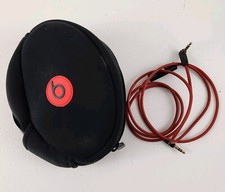 Black/Red Pouch for Beats Solo 1,2,  3 Headphones. Soft Case w Inside Pocket