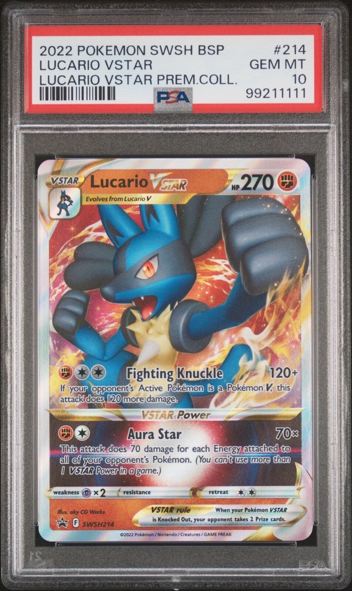 PSA 10 GEM Mint Lucario Vstar SWSH214 FA Promo Pokemon