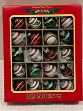 SHINY BRITE Christopher Radko 1940 Style GLASS Mini CHRISTMAS ORNAMENTS Set 20