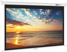 100INCH Manual Pull down White Projector Screen 16:9 1.2 Gain Retractable Auto-L