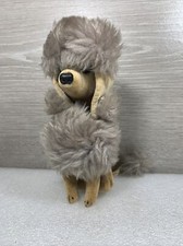 VTG 1966 Stuffed Poodle Dog Kamar Japan Grey Velvet Plush miniature 6.5