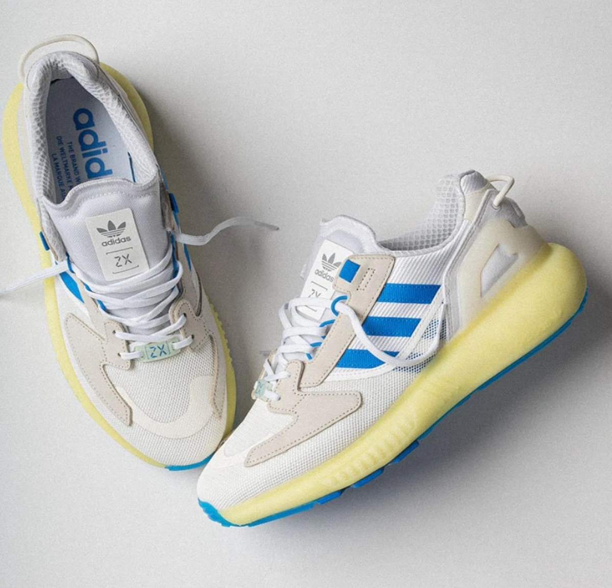 Adidas ZX 5K Boost Cloud White Blue Rush Mens Shoes new sneaker Sz 8 12