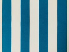 Turquoise & White Stripe DRALON Outdoor Teflon Upholstery Fabric 160cm Wide