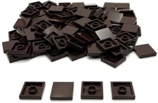 Lego 100 New Dark Brown Tiles Flat Smooth 2 x 2 Parts