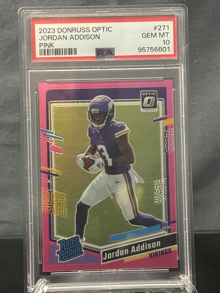 Addison Saley Rice Jordan Addison 2023 Optic #271 Base Price Guide - Sports Card Investor