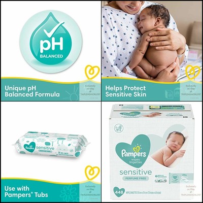 pampers sensitive wipes 448